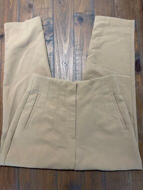 Zara Beige Tailored High-Waist Trousers